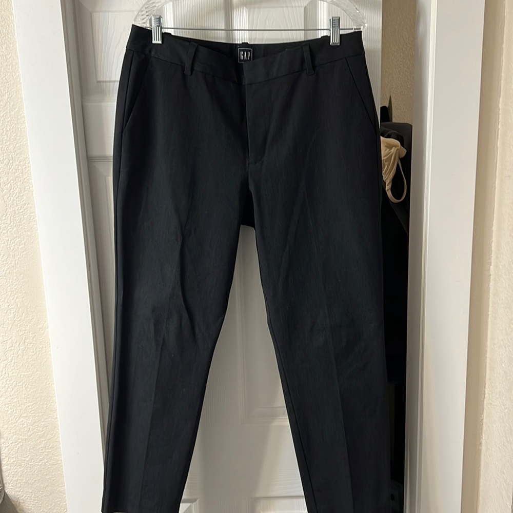Gap charcoal gray slim ankle high rise trousers size 14